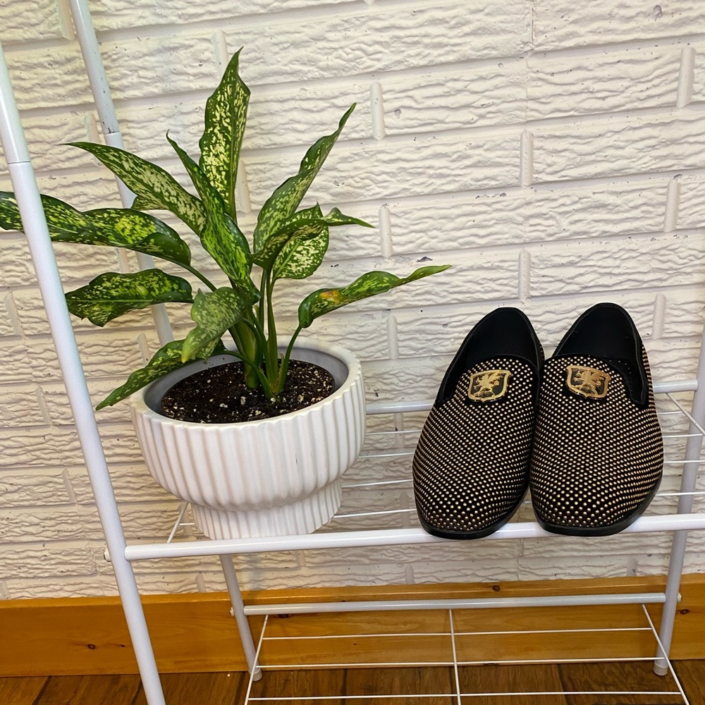 Stacy Adams Black & Gold Loafers